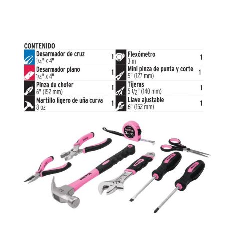 Imagen de SET HERRAMIENTAS PARA DAMA 8 PIEZAS - 1 unidad