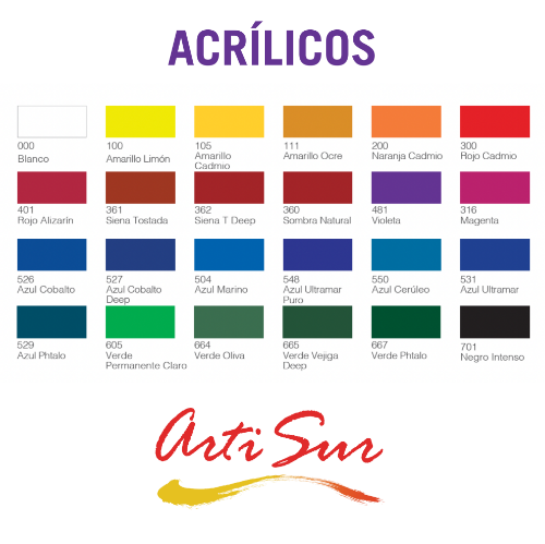 Imagen de ACRÍLICO ARTI SUR NEGRO INTENSO -1 Litro